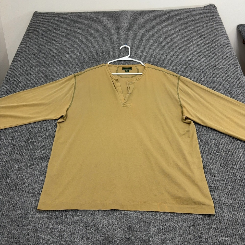 Filson Henley Mens XL Tan Cotton Long Sleeve Workwear Outdoor Gorpcore